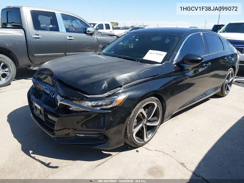 2018 HONDA ACCORD VIN 1HGCV1F38JA099072 — фото 2