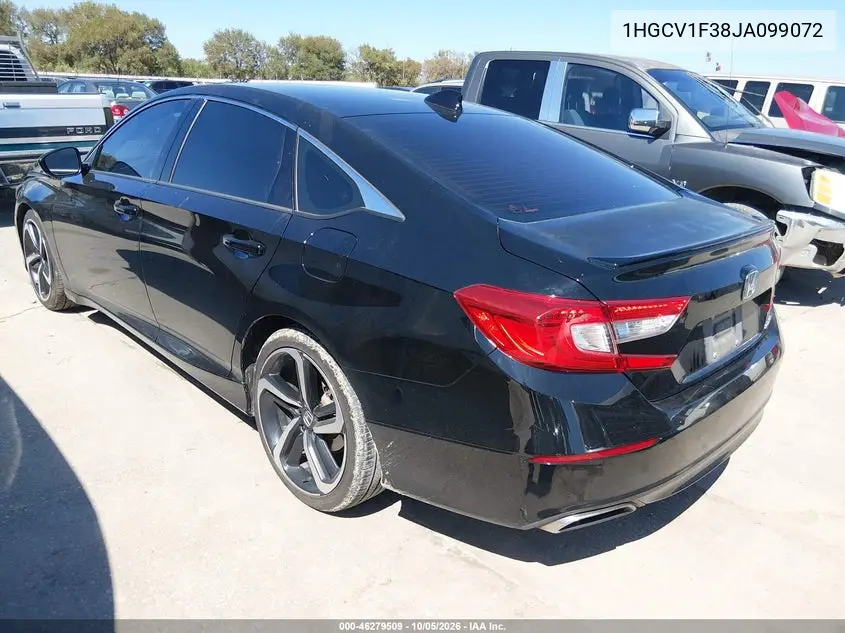 2018 HONDA ACCORD VIN 1HGCV1F38JA099072 — фото 3