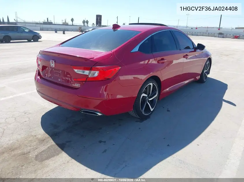 2018 HONDA ACCORD VIN 1HGCV2F36JA024408 — фото 4