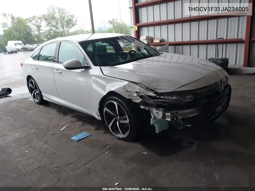 HONDA ACCORD 2018, VIN 1HGCV1F31JA234005