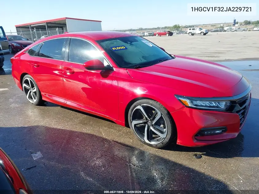 HONDA ACCORD 2018, VIN 1HGCV1F32JA229721
