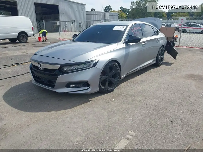 2018 HONDA ACCORD VIN 1HGCV1F97JA072448 — фото 2