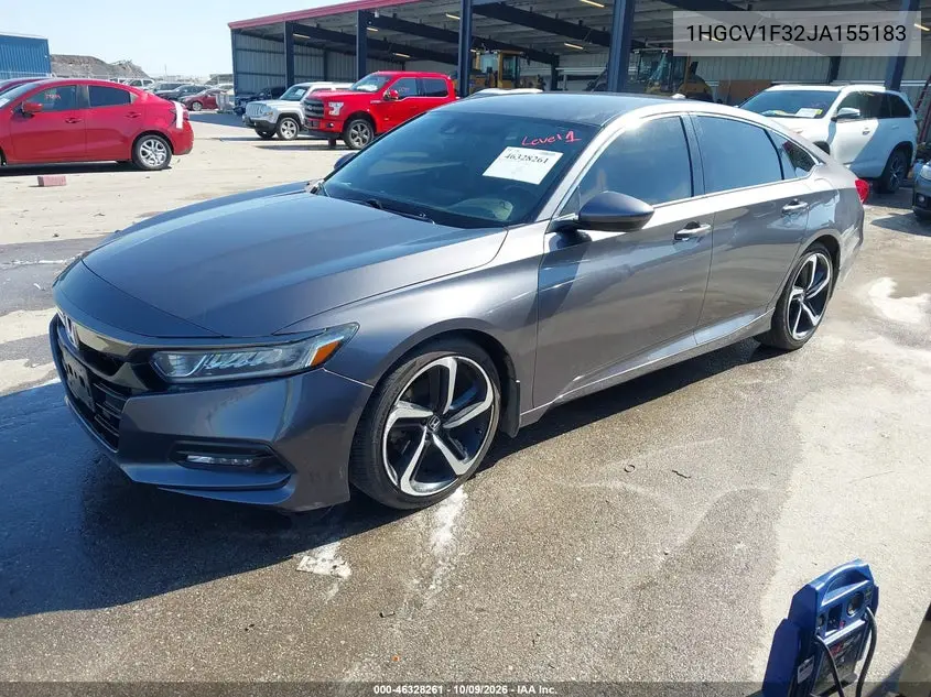 2018 HONDA ACCORD VIN 1HGCV1F32JA155183 — фото 2