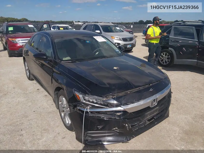 HONDA ACCORD 2018, VIN 1HGCV1F15JA239366