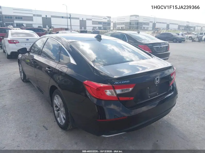 2018 HONDA ACCORD VIN 1HGCV1F15JA239366 — фото 3