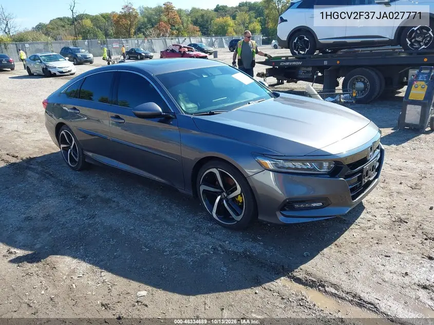 HONDA ACCORD 2018, VIN 1HGCV2F37JA027771