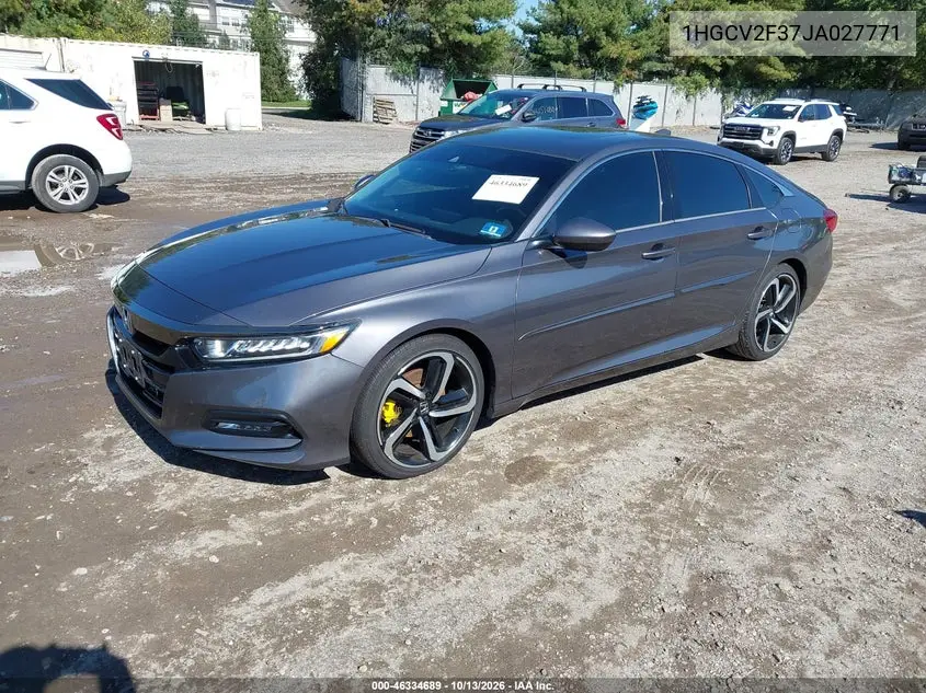 2018 HONDA ACCORD VIN 1HGCV2F37JA027771 — фото 2