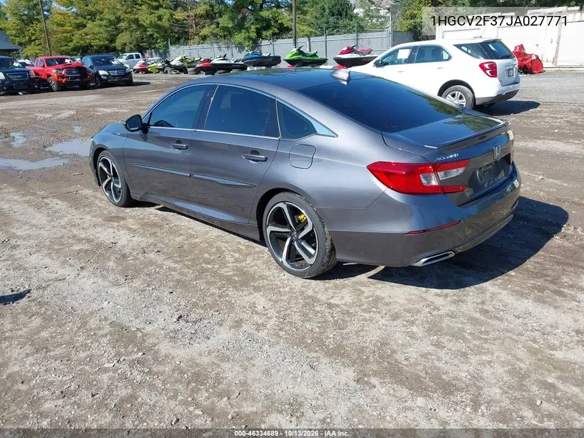 2018 HONDA ACCORD VIN 1HGCV2F37JA027771 — фото 3