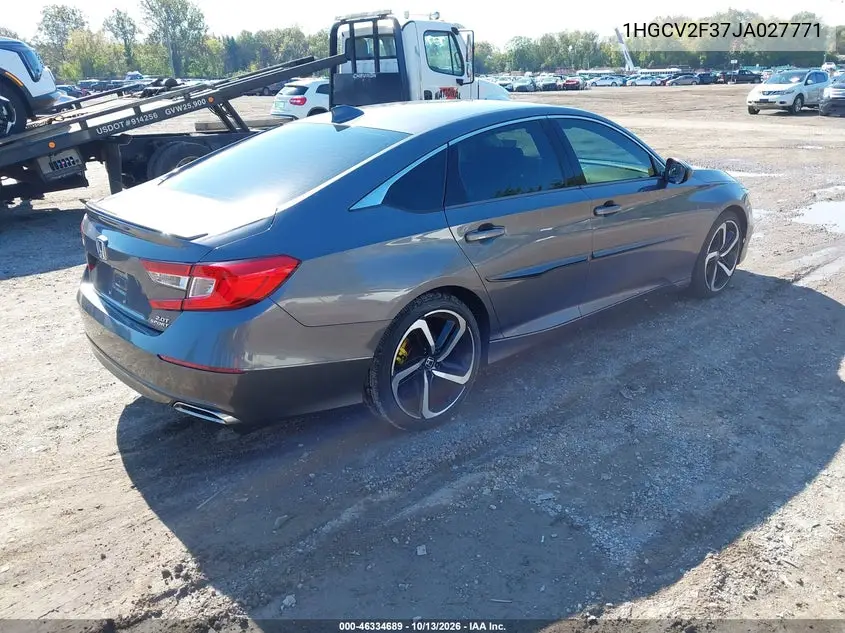 2018 HONDA ACCORD VIN 1HGCV2F37JA027771 — фото 4