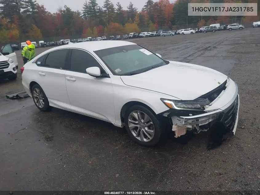 HONDA ACCORD 2018, VIN 1HGCV1F17JA231785