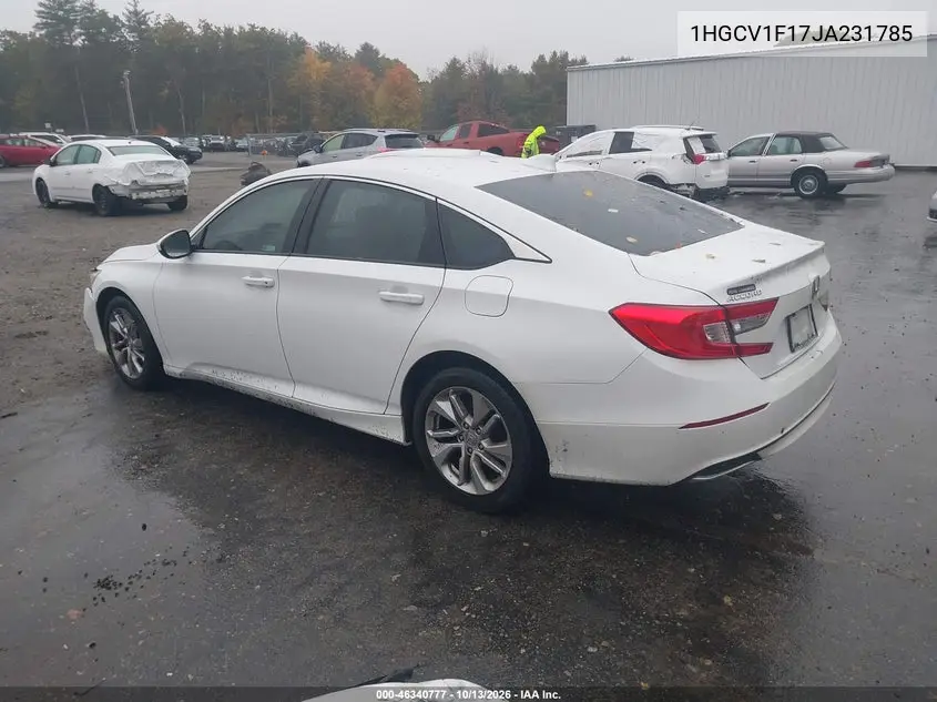 2018 HONDA ACCORD VIN 1HGCV1F17JA231785 — фото 3