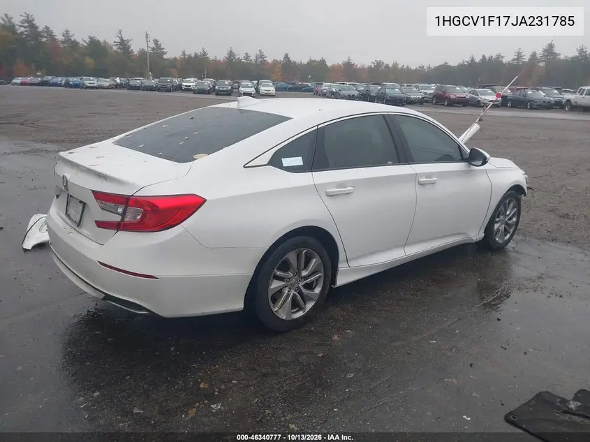 2018 HONDA ACCORD VIN 1HGCV1F17JA231785 — фото 4