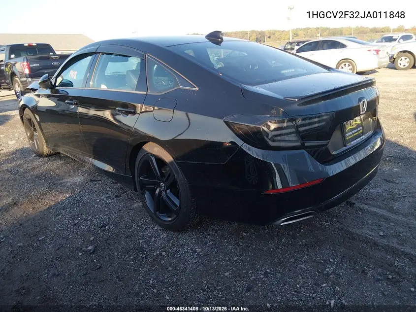 2018 HONDA ACCORD VIN 1HGCV2F32JA011848 — фото 3