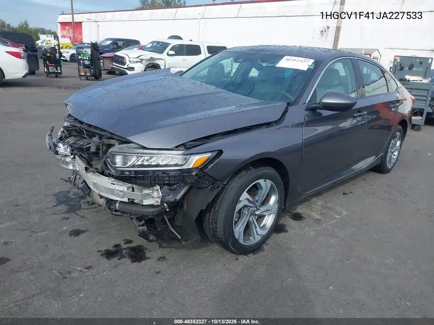 2018 HONDA ACCORD VIN 1HGCV1F41JA227533 — фото 2