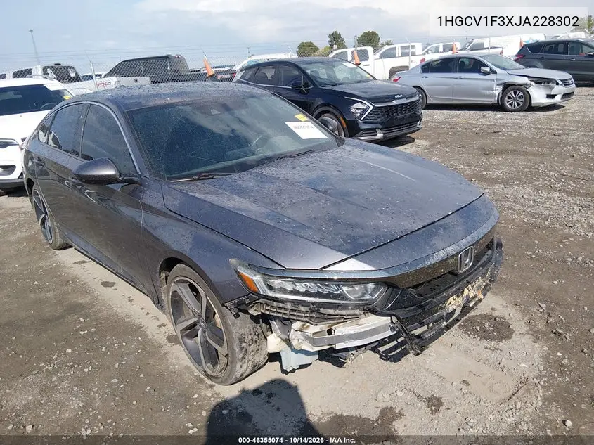 HONDA ACCORD 2018, VIN 1HGCV1F3XJA228302