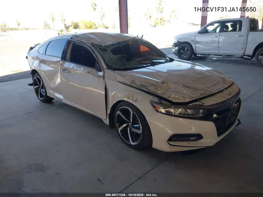 HONDA ACCORD 2018, VIN 1HGCV1F31JA145650