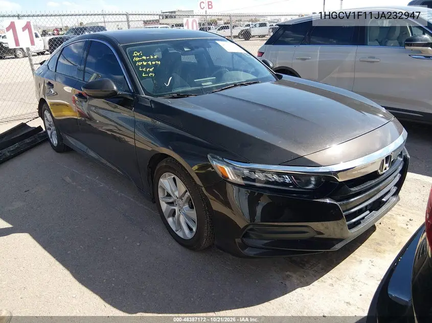 HONDA ACCORD 2018, VIN 1HGCV1F11JA232947