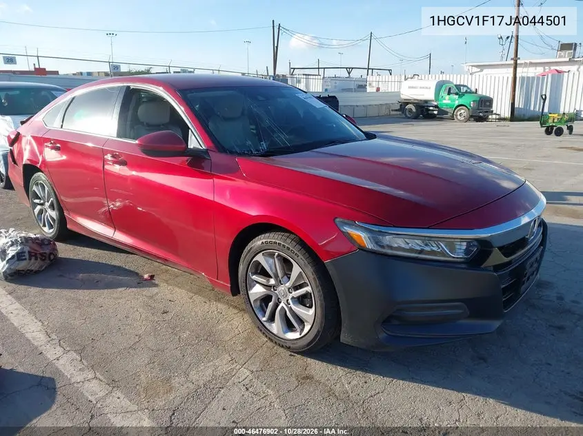 HONDA ACCORD 2018, VIN 1HGCV1F17JA044501