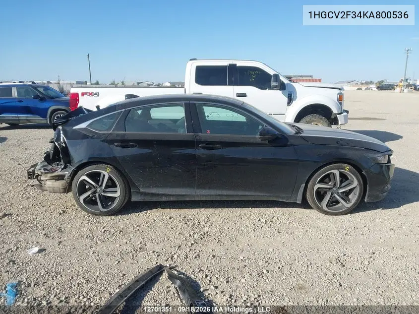 2019 HONDA ACCORD VIN 1HGCV2F34KA800536 — фото 13