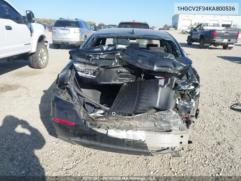 2019 HONDA ACCORD VIN 1HGCV2F34KA800536 — фото 16