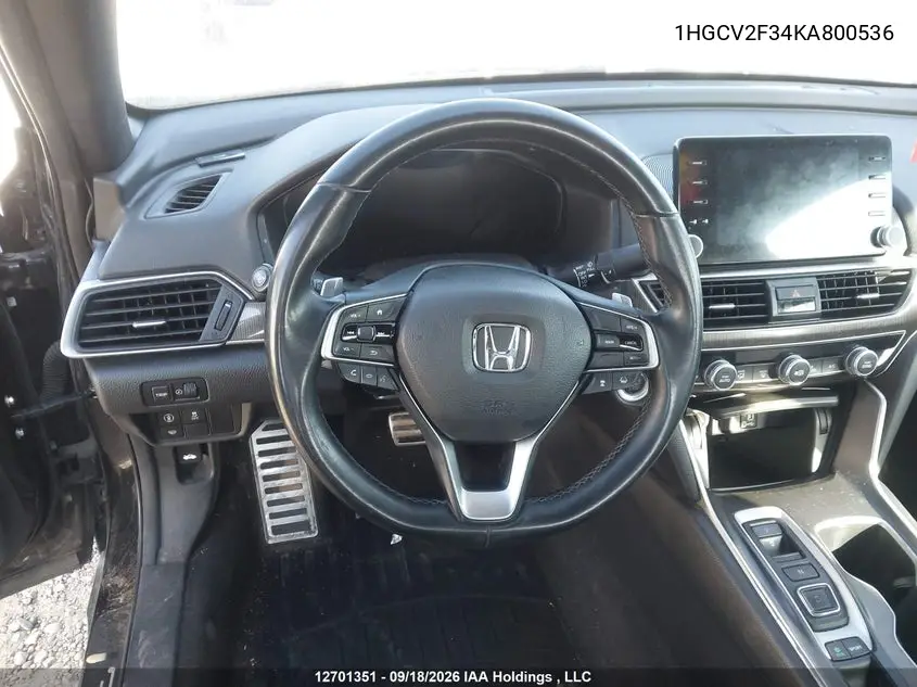2019 HONDA ACCORD VIN 1HGCV2F34KA800536 — фото 19