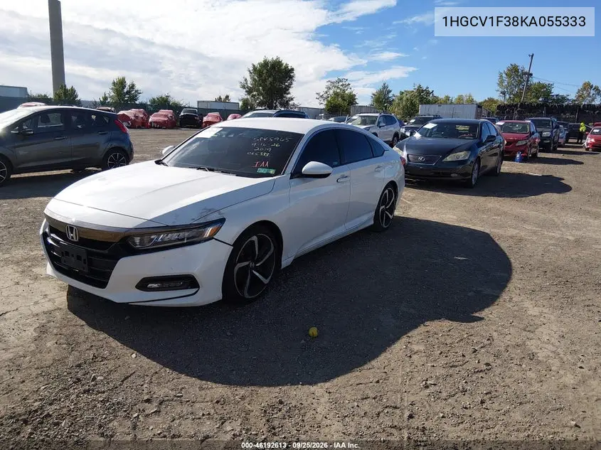 2019 HONDA ACCORD VIN 1HGCV1F38KA055333 — фото 2