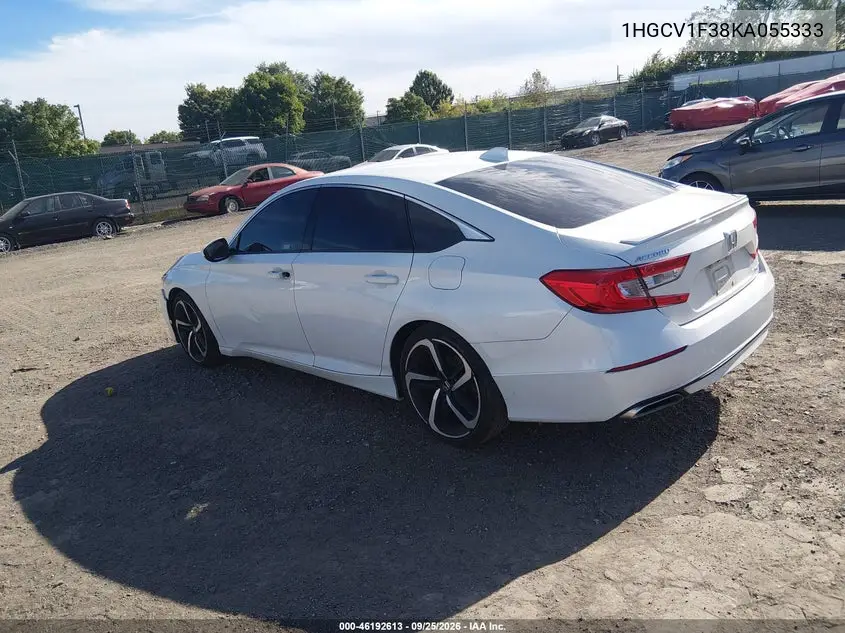 2019 HONDA ACCORD VIN 1HGCV1F38KA055333 — фото 3