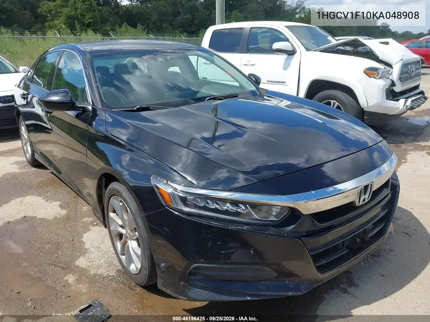 HONDA ACCORD 2019, VIN 1HGCV1F10KA048908