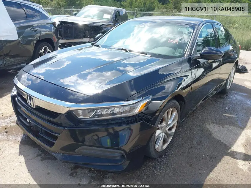 2019 HONDA ACCORD VIN 1HGCV1F10KA048908 — фото 2
