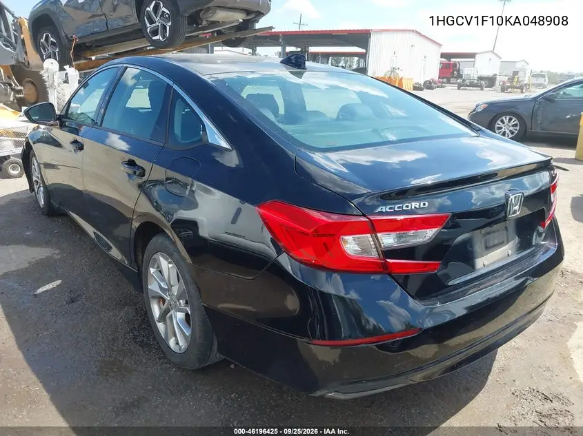 2019 HONDA ACCORD VIN 1HGCV1F10KA048908 — фото 3
