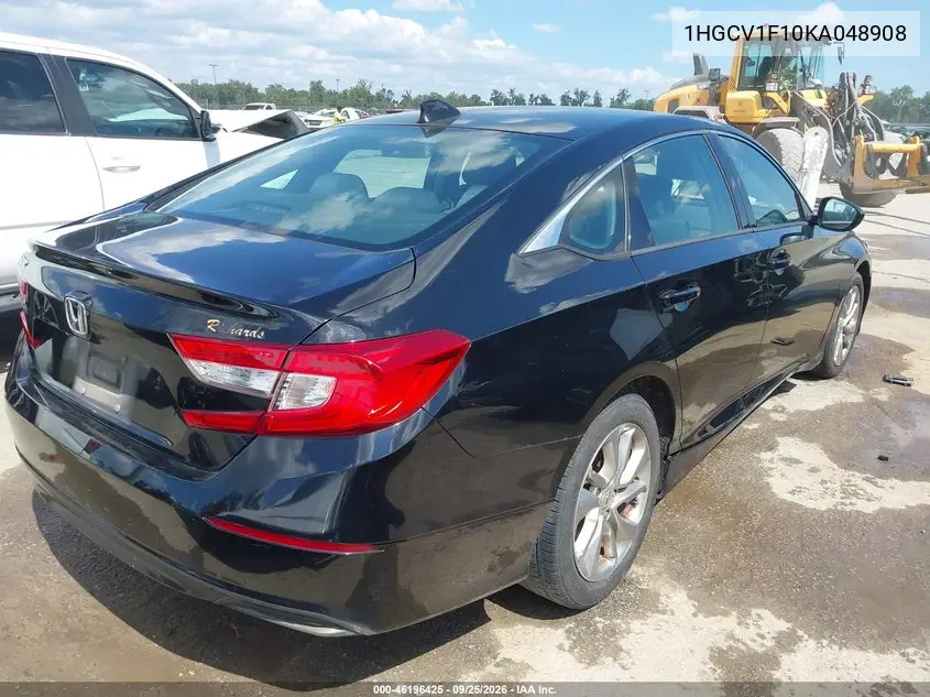 2019 HONDA ACCORD VIN 1HGCV1F10KA048908 — фото 4