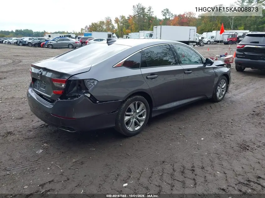 2019 HONDA ACCORD VIN 1HGCV1F15KA008873 — фото 4