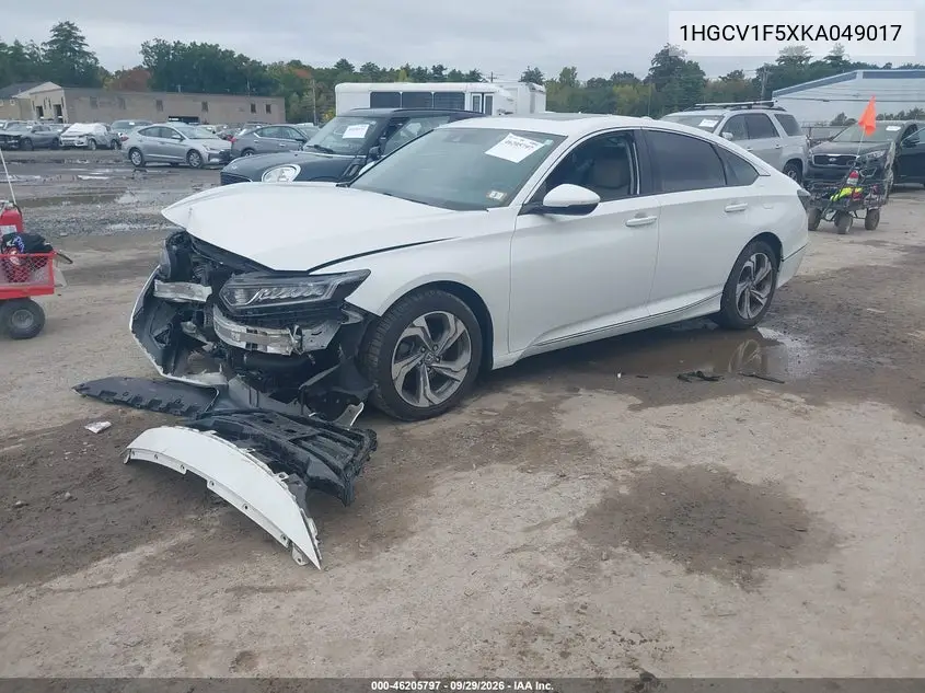 2019 HONDA ACCORD VIN 1HGCV1F5XKA049017 — фото 2