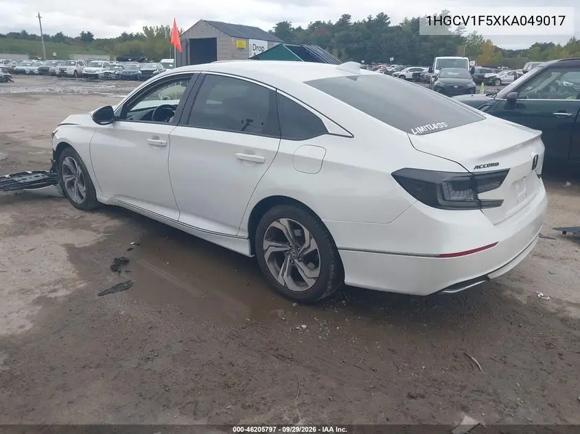 2019 HONDA ACCORD VIN 1HGCV1F5XKA049017 — фото 3