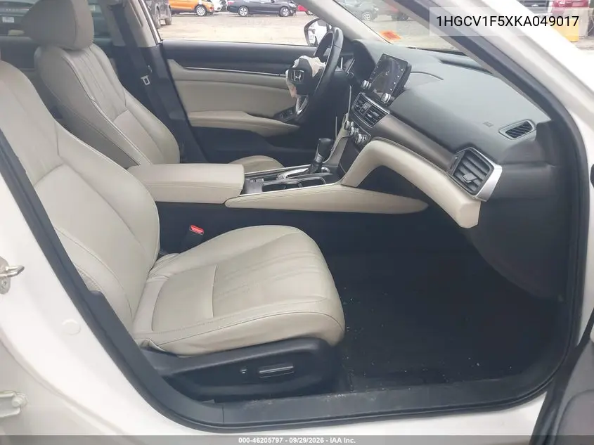 2019 HONDA ACCORD VIN 1HGCV1F5XKA049017 — фото 5