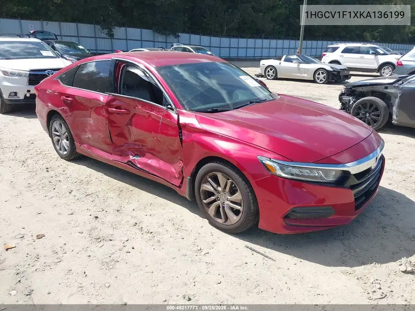 HONDA ACCORD 2019, VIN 1HGCV1F1XKA136199