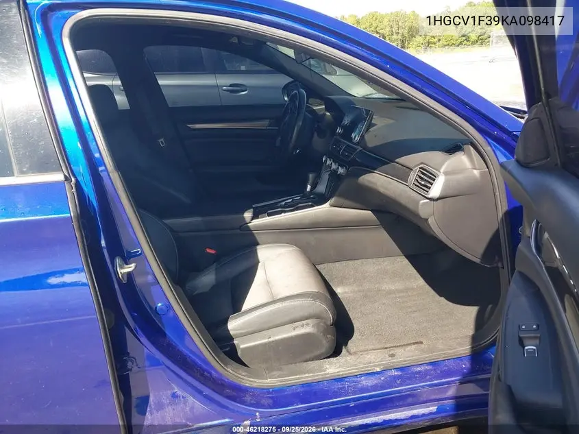 2019 HONDA ACCORD VIN 1HGCV1F39KA098417 — фото 5