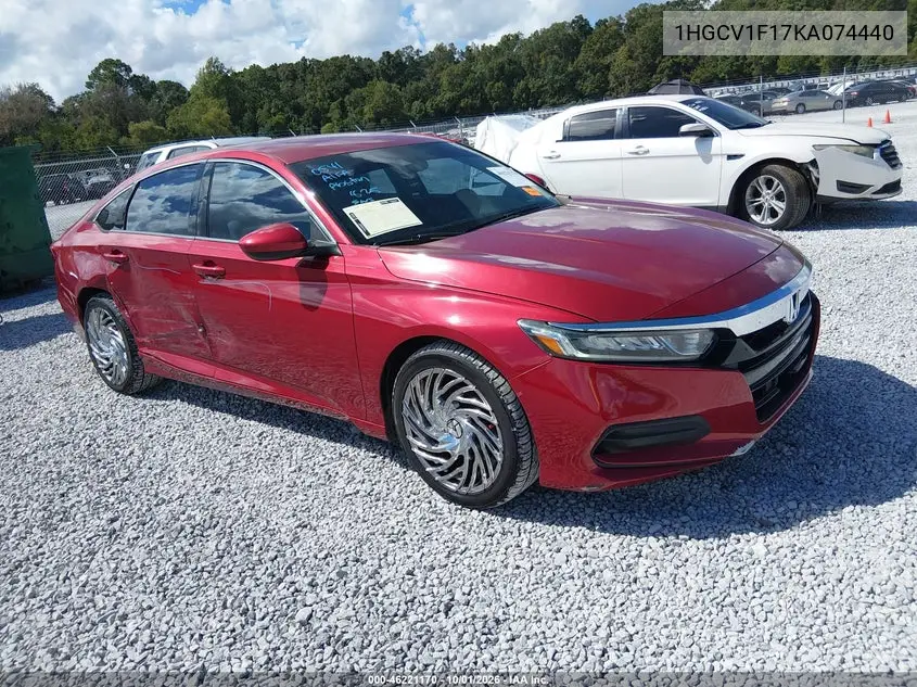 HONDA ACCORD 2019, VIN 1HGCV1F17KA074440