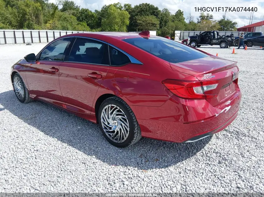 2019 HONDA ACCORD VIN 1HGCV1F17KA074440 — фото 3