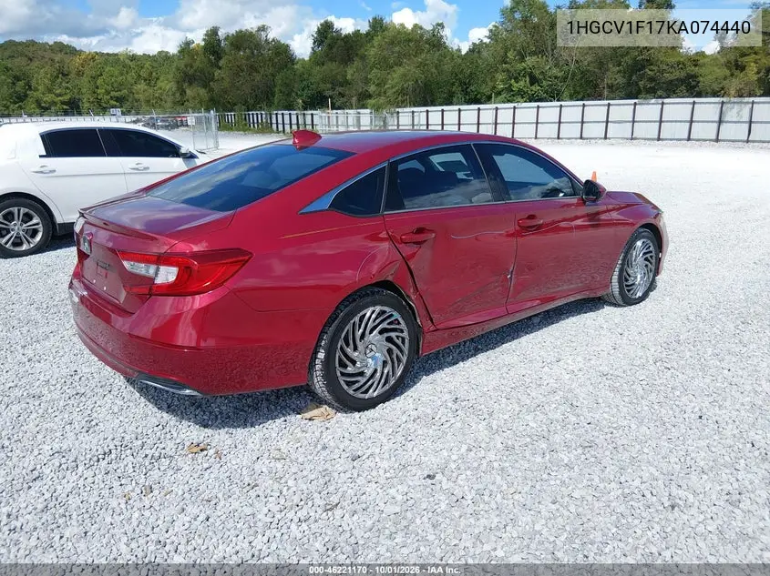 2019 HONDA ACCORD VIN 1HGCV1F17KA074440 — фото 4
