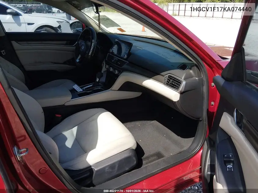 2019 HONDA ACCORD VIN 1HGCV1F17KA074440 — фото 5