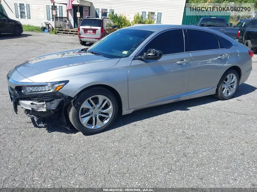 2019 HONDA ACCORD VIN 1HGCV1F10KA080290 — фото 2