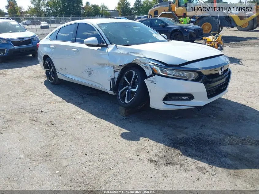 HONDA ACCORD 2019, VIN 1HGCV1F31KA160957