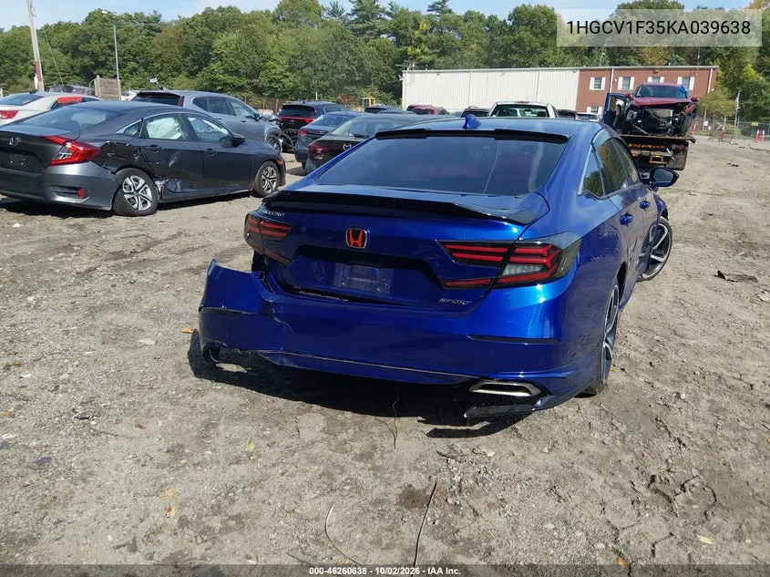 2019 HONDA ACCORD VIN 1HGCV1F35KA039638 — фото 4