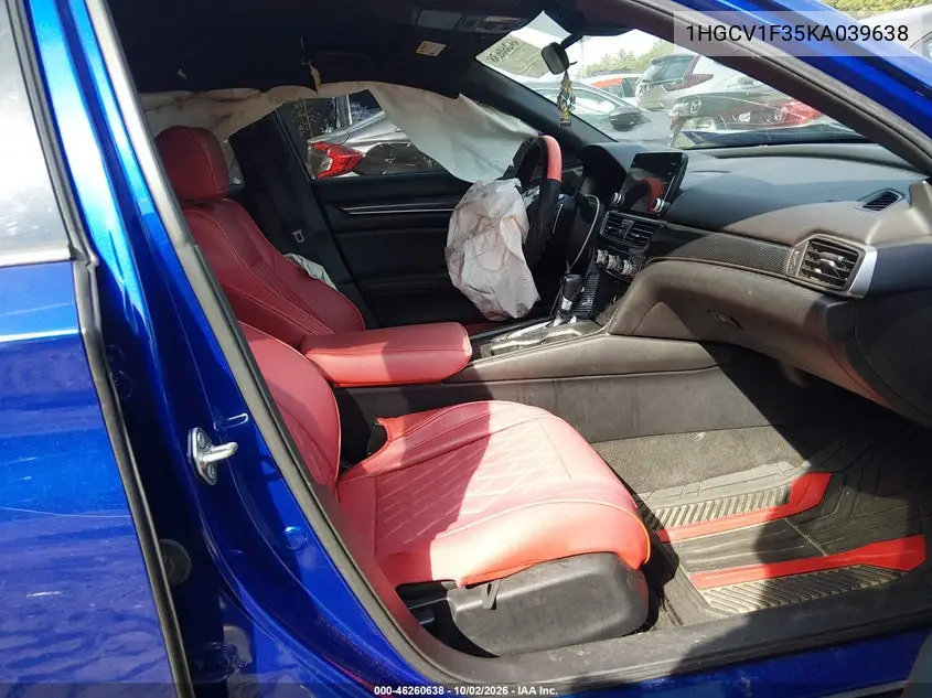 2019 HONDA ACCORD VIN 1HGCV1F35KA039638 — фото 5