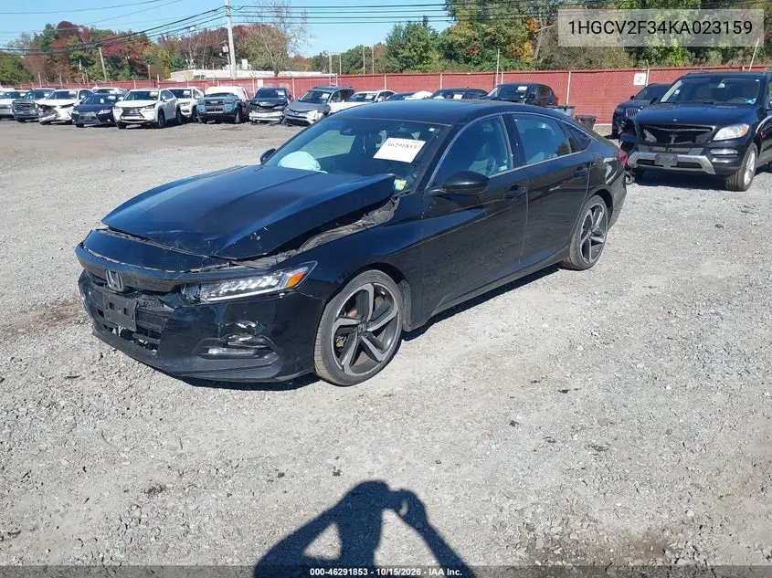 2019 HONDA ACCORD VIN 1HGCV2F34KA023159 — фото 2