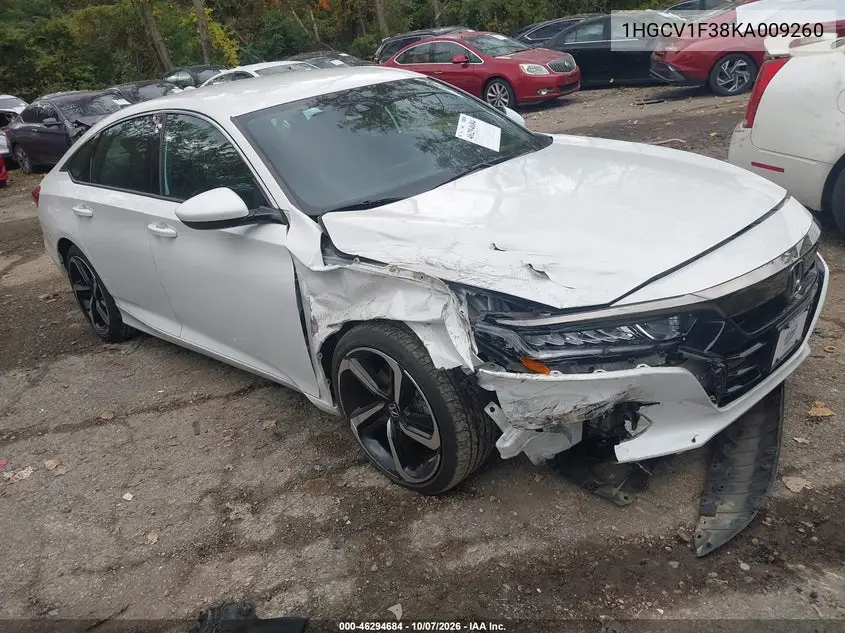 HONDA ACCORD 2019, VIN 1HGCV1F38KA009260