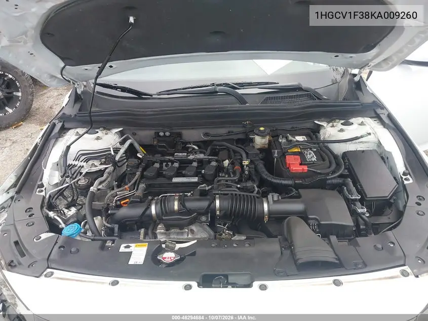 2019 HONDA ACCORD VIN 1HGCV1F38KA009260 — фото 10