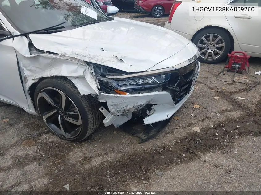 2019 HONDA ACCORD VIN 1HGCV1F38KA009260 — фото 6