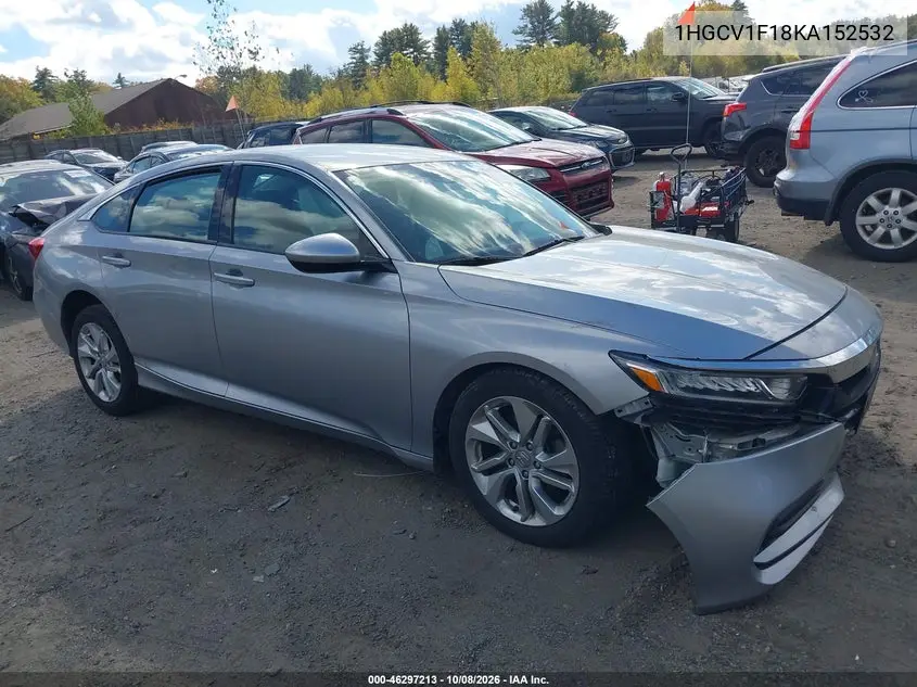 HONDA ACCORD 2019, VIN 1HGCV1F18KA152532